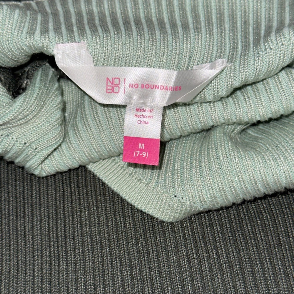 No Boundaries High Neck Dress with chest opening in Olive and Mint - Picture 4 of 6
